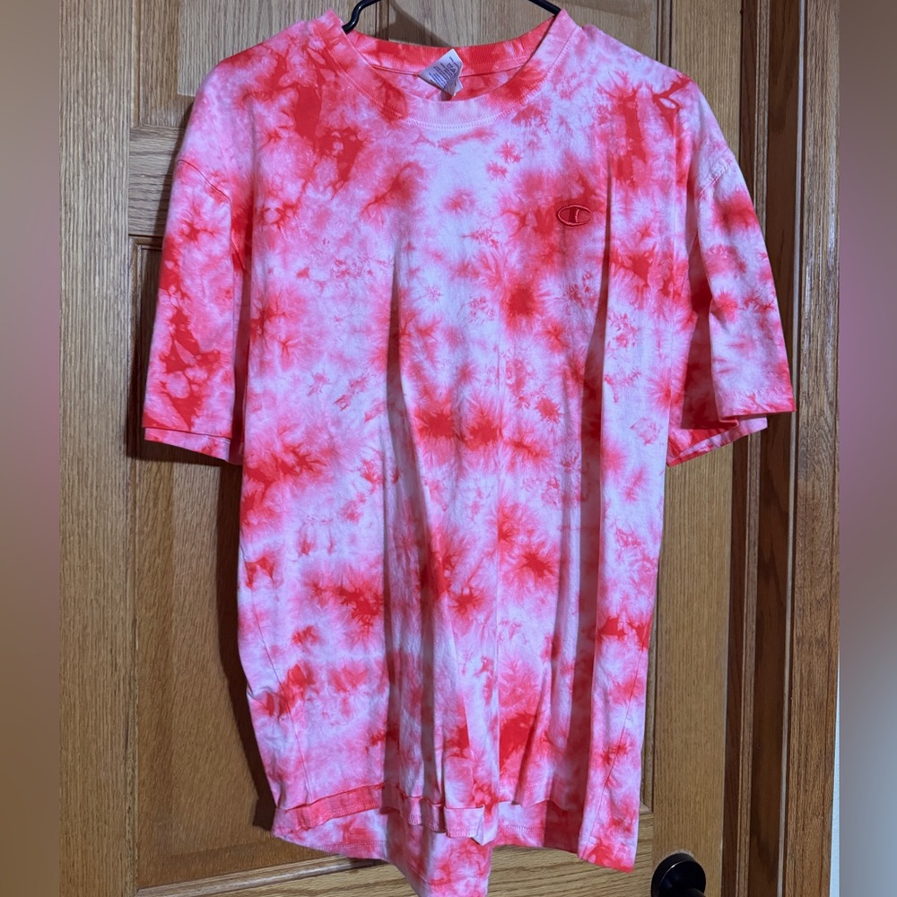 Champion Kids Red and White Tie-Dye Tee